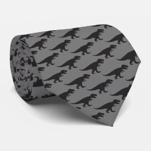 Tie REX - T-Rex Kung i Dinosaurs Black Grått Slips