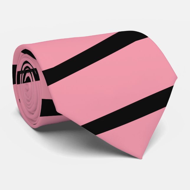 Tie rosa och svart rand slips (Rullad)