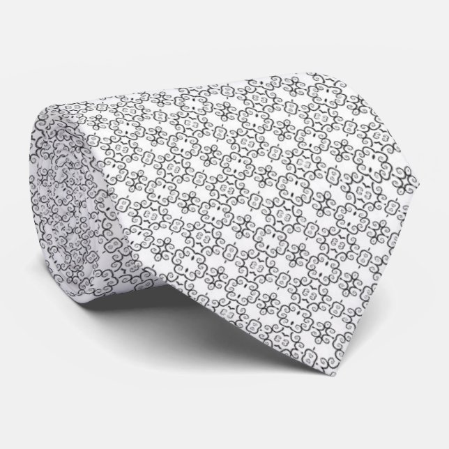 Tie/svart och vit geometri slips (Rullad)