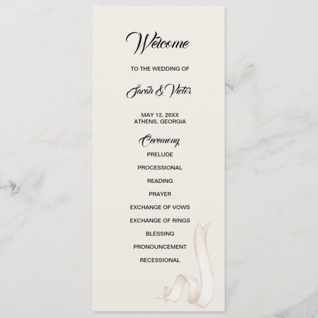 Tie the knot double side program card  (Framsida)