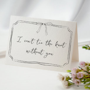 "Tie the Knot" Frieri Hand plockade Bow Bridesmaid Kort