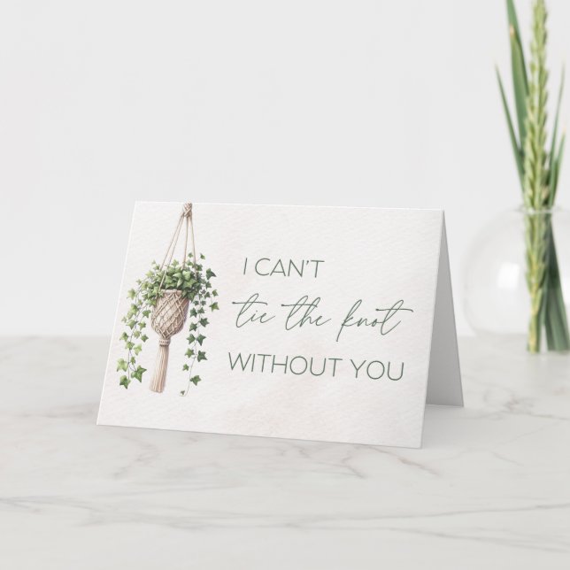 "Tie the Knot" Greenery Bridesmaid Frieri kort (Framsida)
