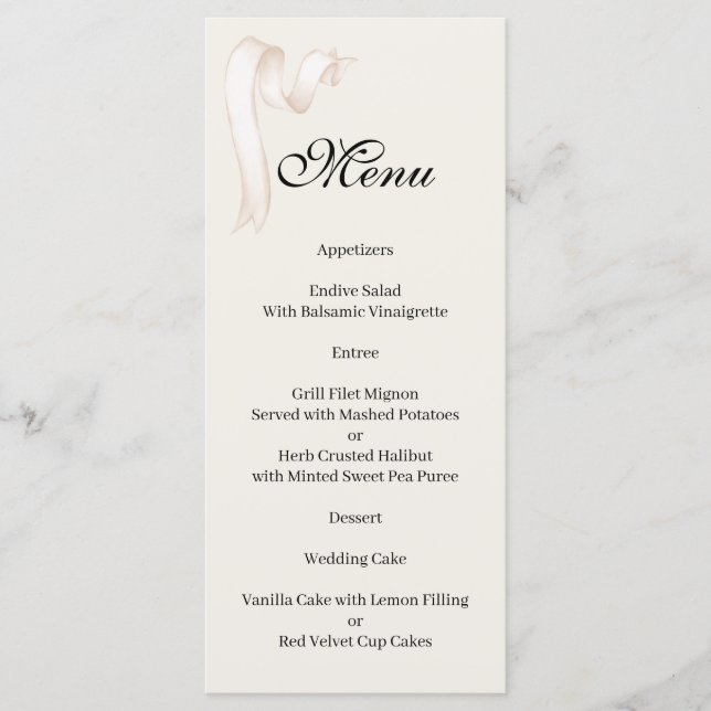 Tie the knot Menu Meny (Framsida)