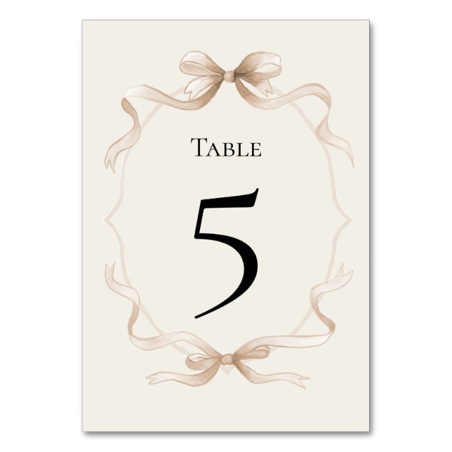 Tie the knot Table Number Card Bordsnummer (Framsidan)
