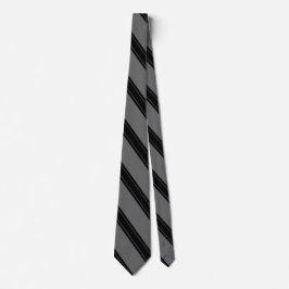 Tie/Triple Rand Black på Grått mönster Slips