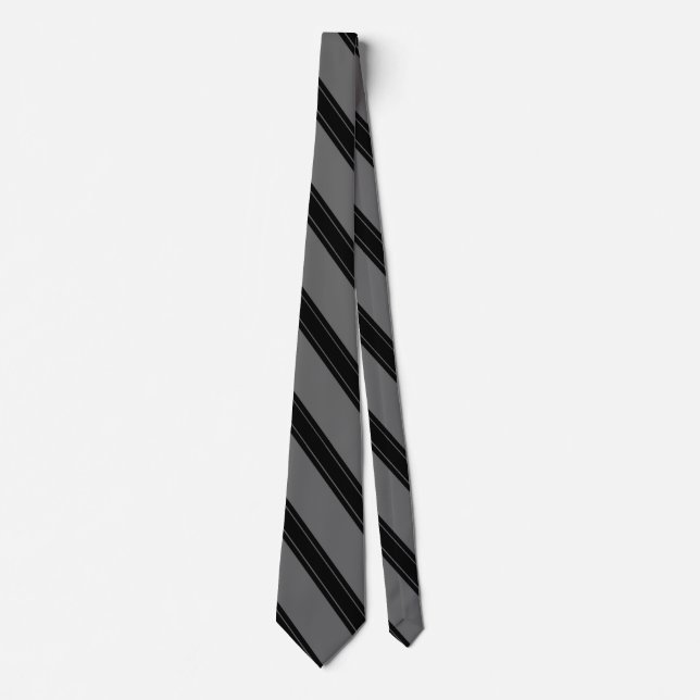 Tie/Triple Rand Black på Grått mönster Slips (Framsida)