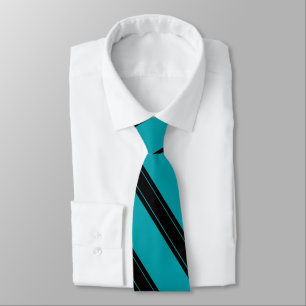Tie/Triple Rand Black på Teal mönster Slips
