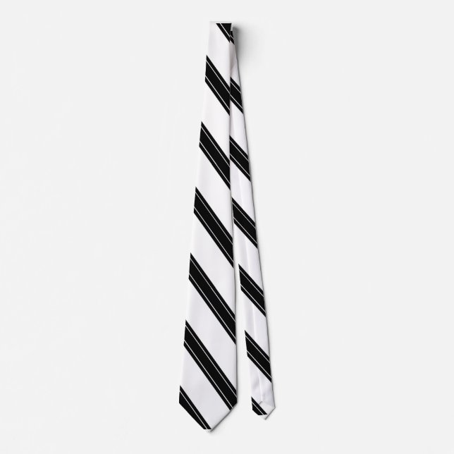 Tie/Triple Rand Black på White mönster Slips (Framsida)
