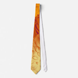 Tie, vackert Golden Gult och Orange Blommigt desig Slips