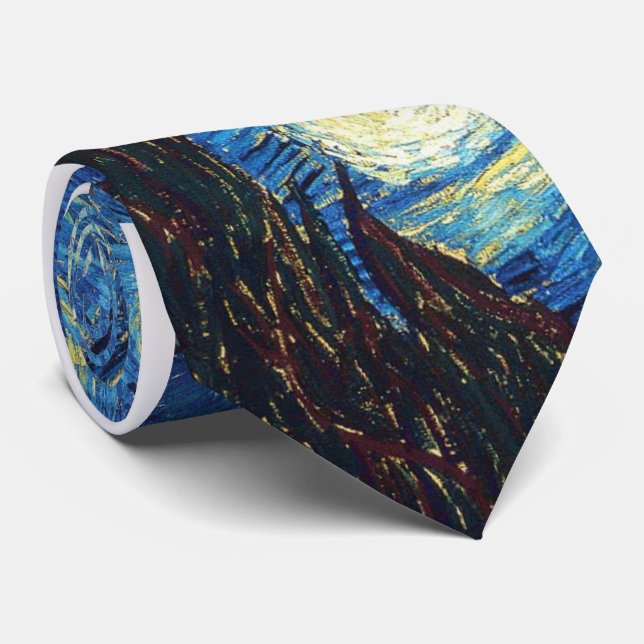 Tie Van Gogh för Starry natt Slips (Rullad)