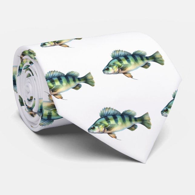 Tie - Vattenfärgsserie: Perch Slips (Rullad)