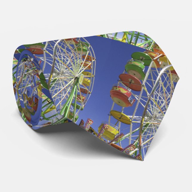 Tie, Vintage Ferris Wheel, Mönster Repeats Slips (Rullad)