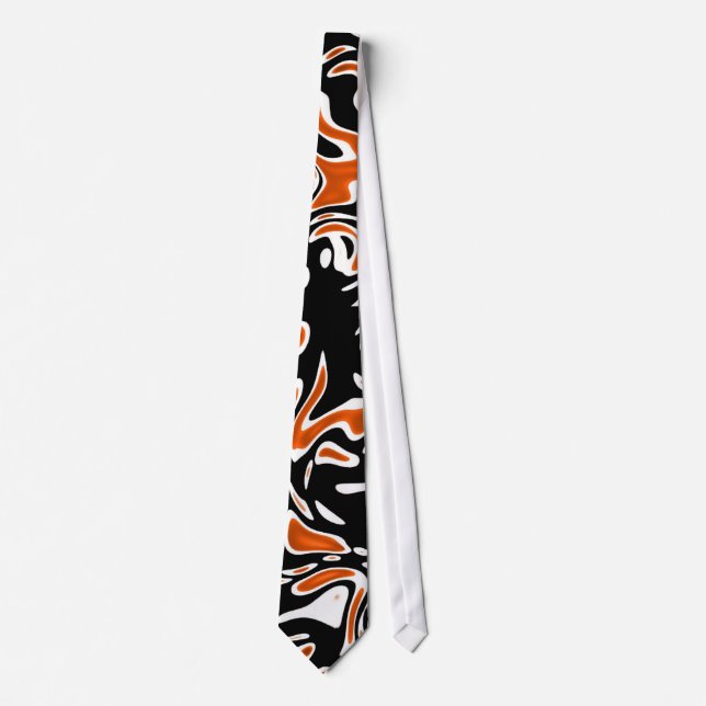 Tie Zizzago Black Orange Blots Slips (Framsida)