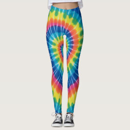 Tied-dyade, levande färgade, leggingar leggings