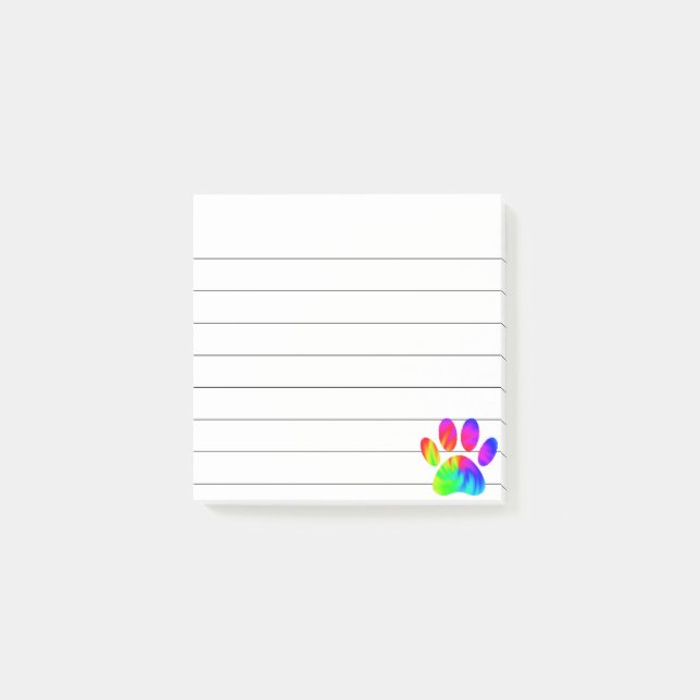 Tied Dye Hund Tassavla Grafisk Linjerad 3x3 Post-it Block (Framsida)