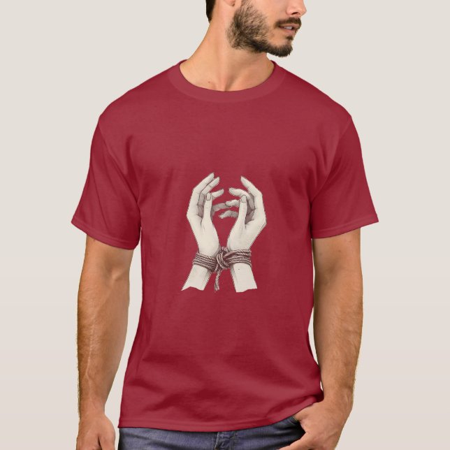 Tied händer shibari t shirt (Framsida)