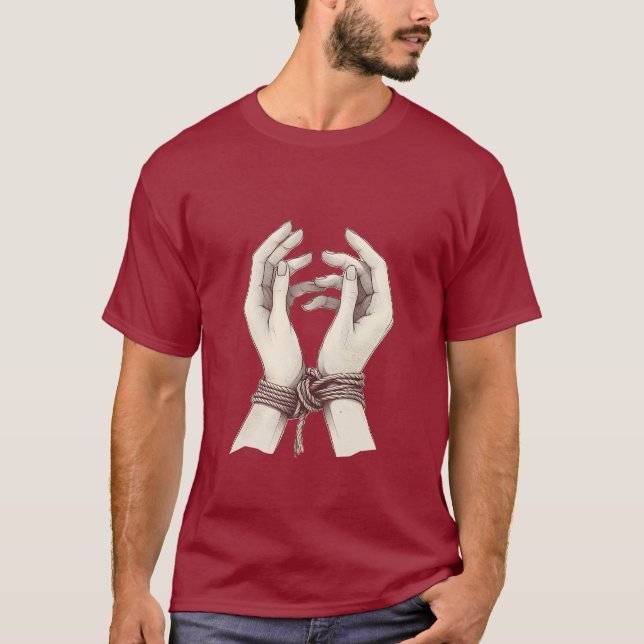 Tied händer shibari t shirt (Framsida)