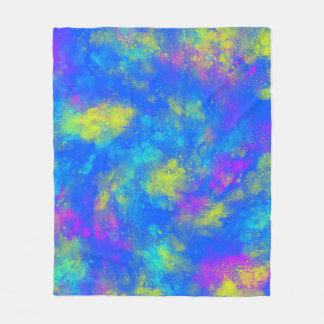 Tiedye Blå Fleecefilt