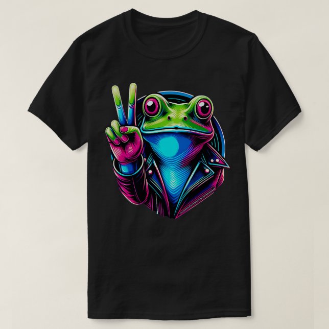 TieDye Coola Frog Hippie 3 T Shirt (Design framsida)