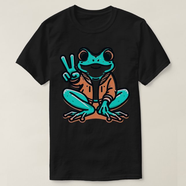 TieDye Coola Frog Hippie T Shirt (Design framsida)
