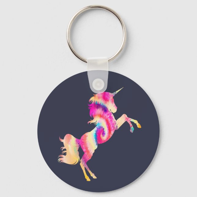 Tiedye Enhörning Nyckelring (Framsida)