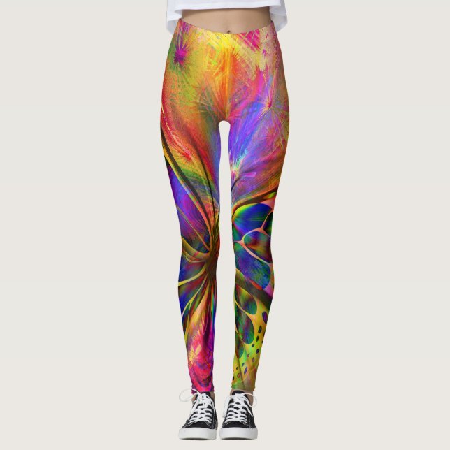 "Tiedye" fjäril Leggings (Framsida)