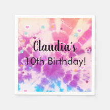 Tiedye-flickans födelsedag papper napkins party fö