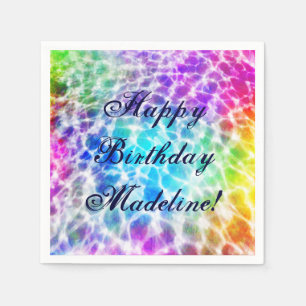 Tiedye Hippie Vågigt regnbågseffekt Pappersservett