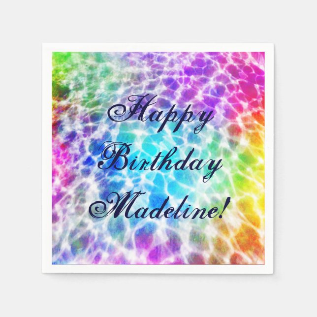 Tiedye Hippie Vågigt regnbågseffekt Pappersservett (Framsidan)