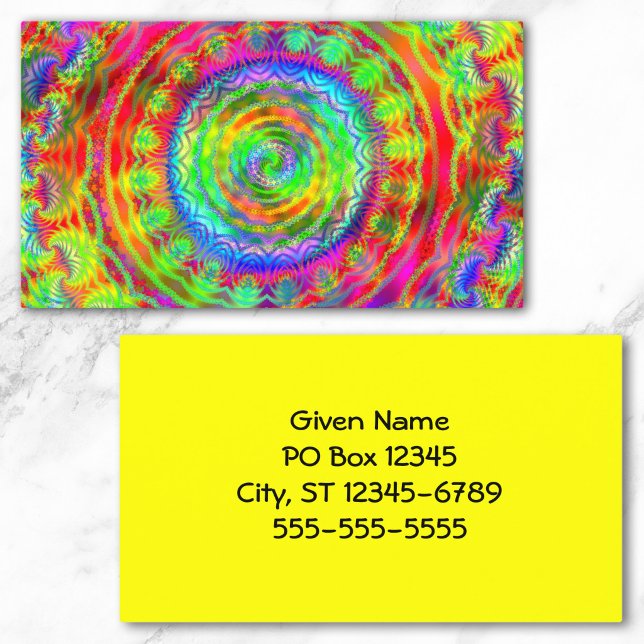 Tiedye-mål Visitkort (Tiedye Target Rainbow Colored Digital Art Business Card)