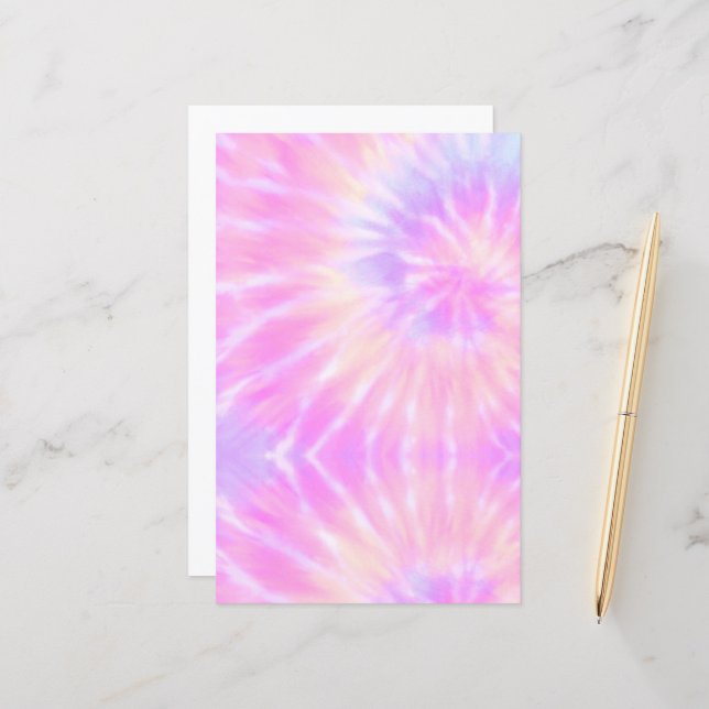 Tiedye Pastel Rainbow Spiral Hippie Tie Dye (Fram/Back In Situ)