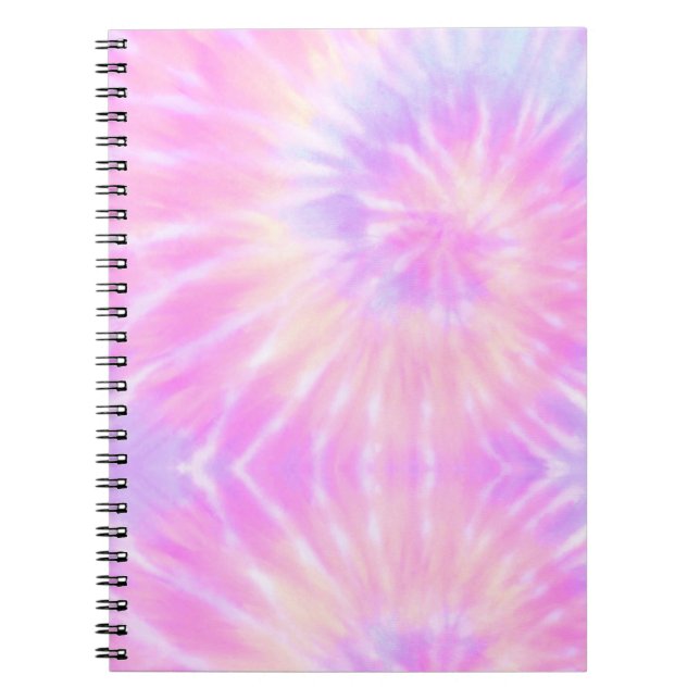 Tiedye Pastel Rainbow Spiral Hippie Tie Dye Anteckningsbok (Framsidan)