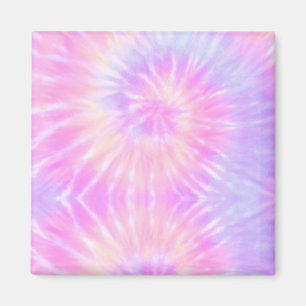 Tiedye Pastel Rainbow Spiral Hippie Tie Dye Magnet