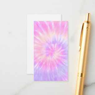 Tiedye Pastel Rainbow Spiral Hippie Tie Dye Tilläggskort