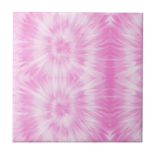 Tiedye Rosa Spiral Hippie Tie Dye Kakelplatta (Framsidan)