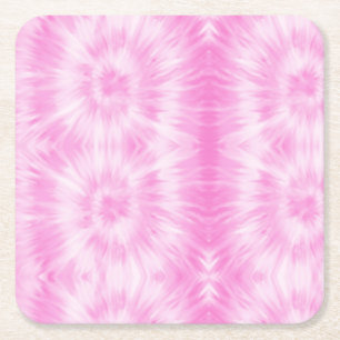 Tiedye Rosa Spiral Hippie Tie Dye Underlägg Papper Kvadrat