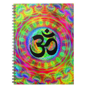 Tiedye Target med Om-symbol Anteckningsbok Med Spiral