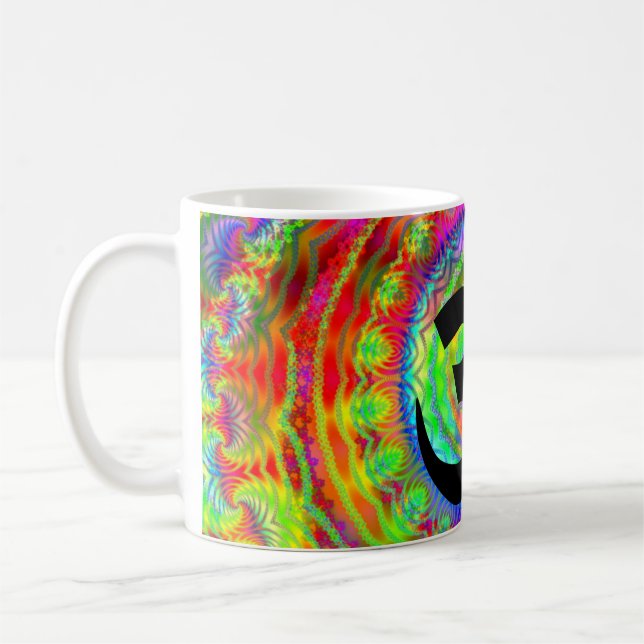 Tiedye Target med Om-symbol Kaffemugg (Vänster)