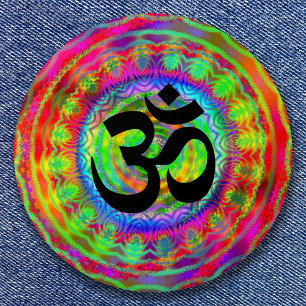 Tiedye Target med Om-symbol Knapp