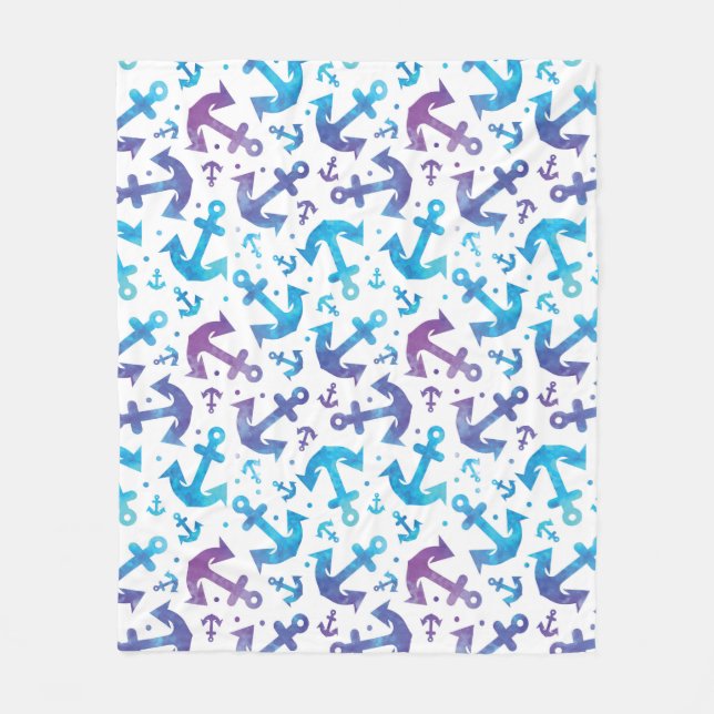 Tiefärg ankrar mönster 2 fleecefilt (Framsidan)