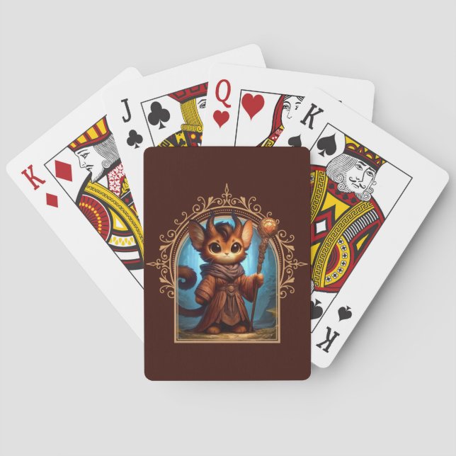 Tiefling Kattdjur Fantasy Äventyr Casinokort (Baksidan)