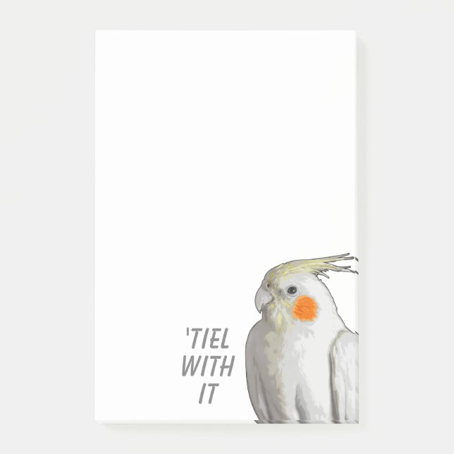 Tiel / Hantera Med Det Sällskapsfågel Nymphparakit Post-it Block (Framsida)