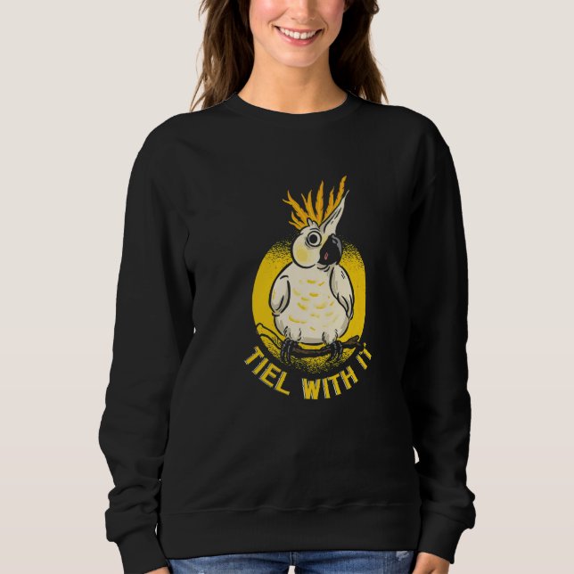 Tiel with it Cockatiel Bird Parrot T Shirt (Framsida)