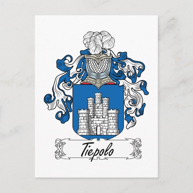 Tiepolo Family Crest Vykort (Framsida)