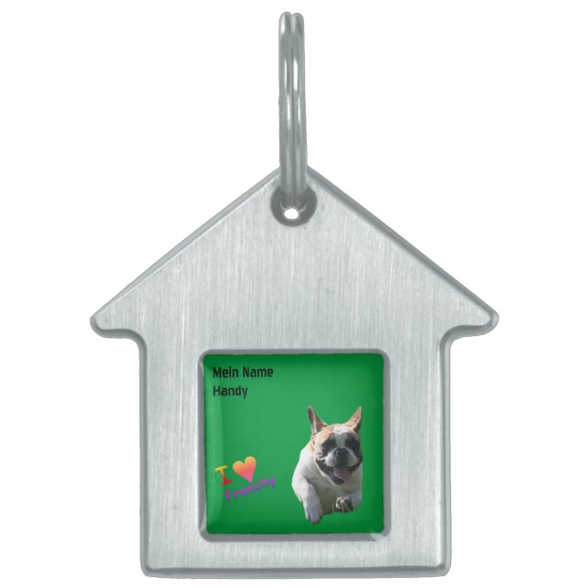 Tiermarke französische Bulldogge  ID-bricka Husdjur (Framsidan)