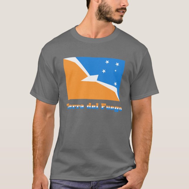 Tierra Del Fuego flagga med namn T-shirt (Framsida)