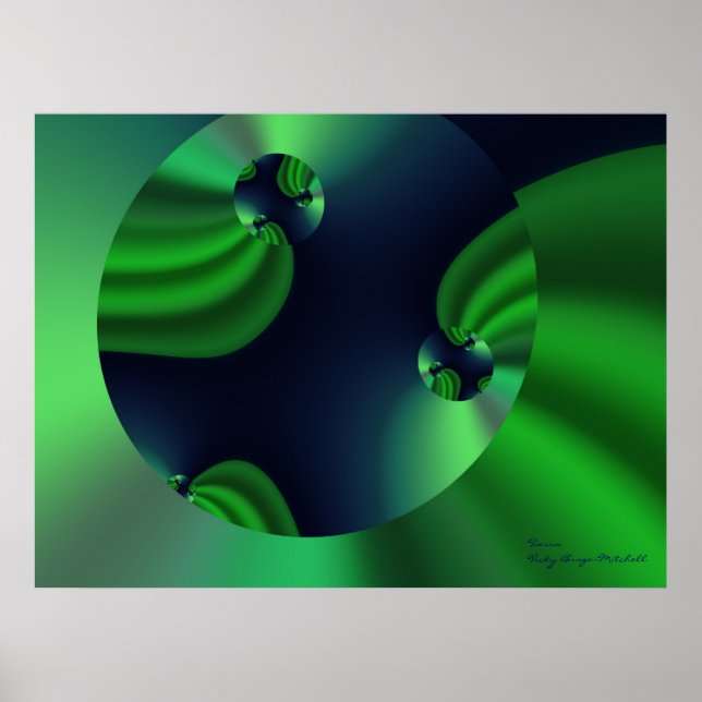 Tierra Earth Coola Abstrakt Fine Art Fractal Poster (Framsidan)