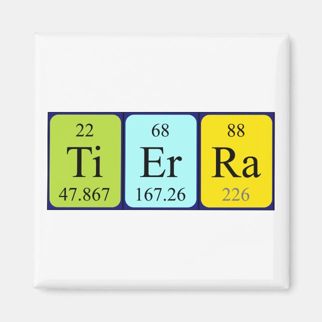 Tierra periodisk bord namn magnet (Framsidan)