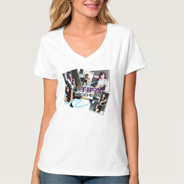 Tifa LockHeart Kvinnor V-Shirt T Shirt (Framsida)