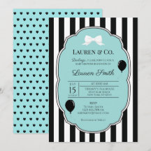 Tiffany and Co Baby Shower Heart Inbjudan